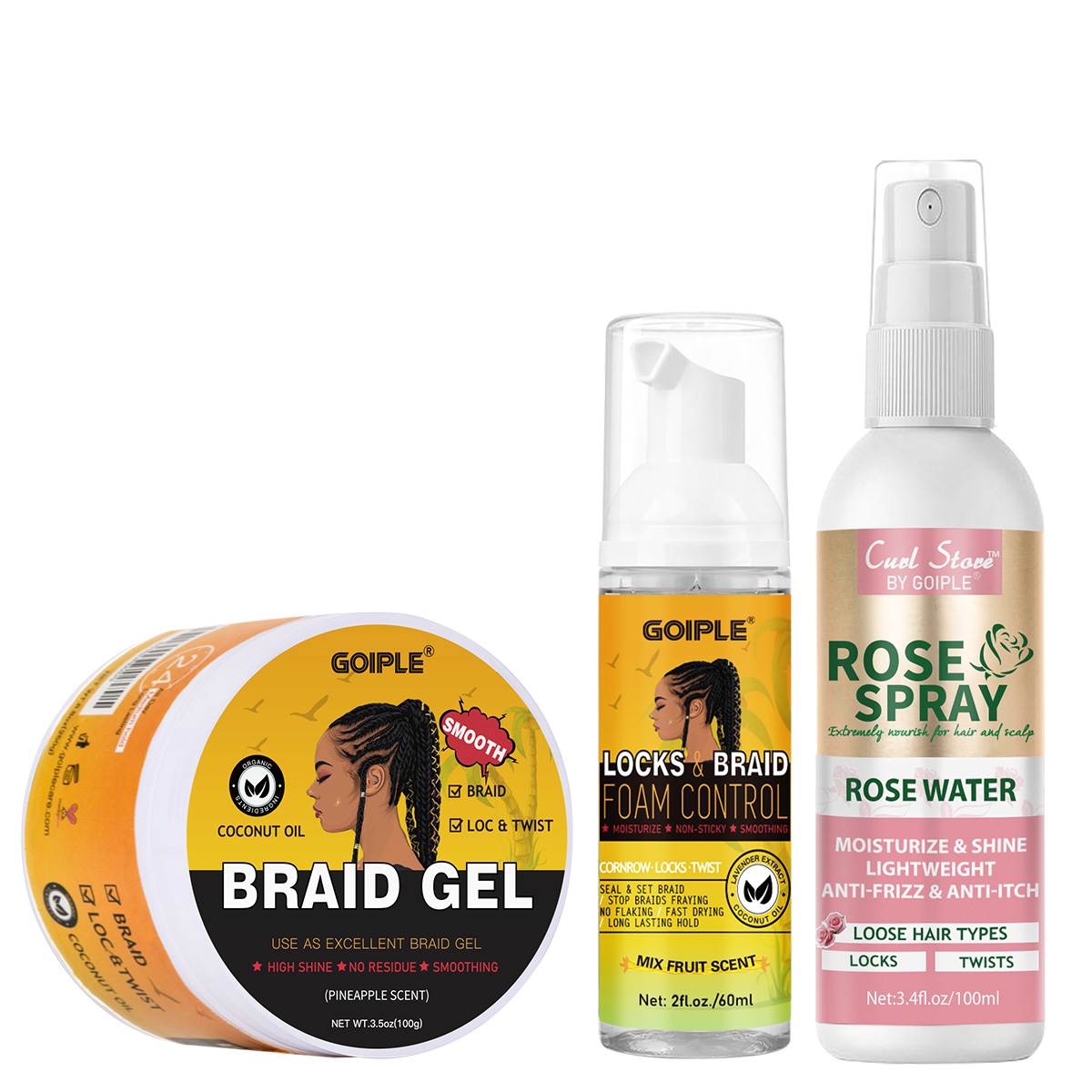 Men'S Grooming Gel - Gel para Tranças de Alto Brilho,
