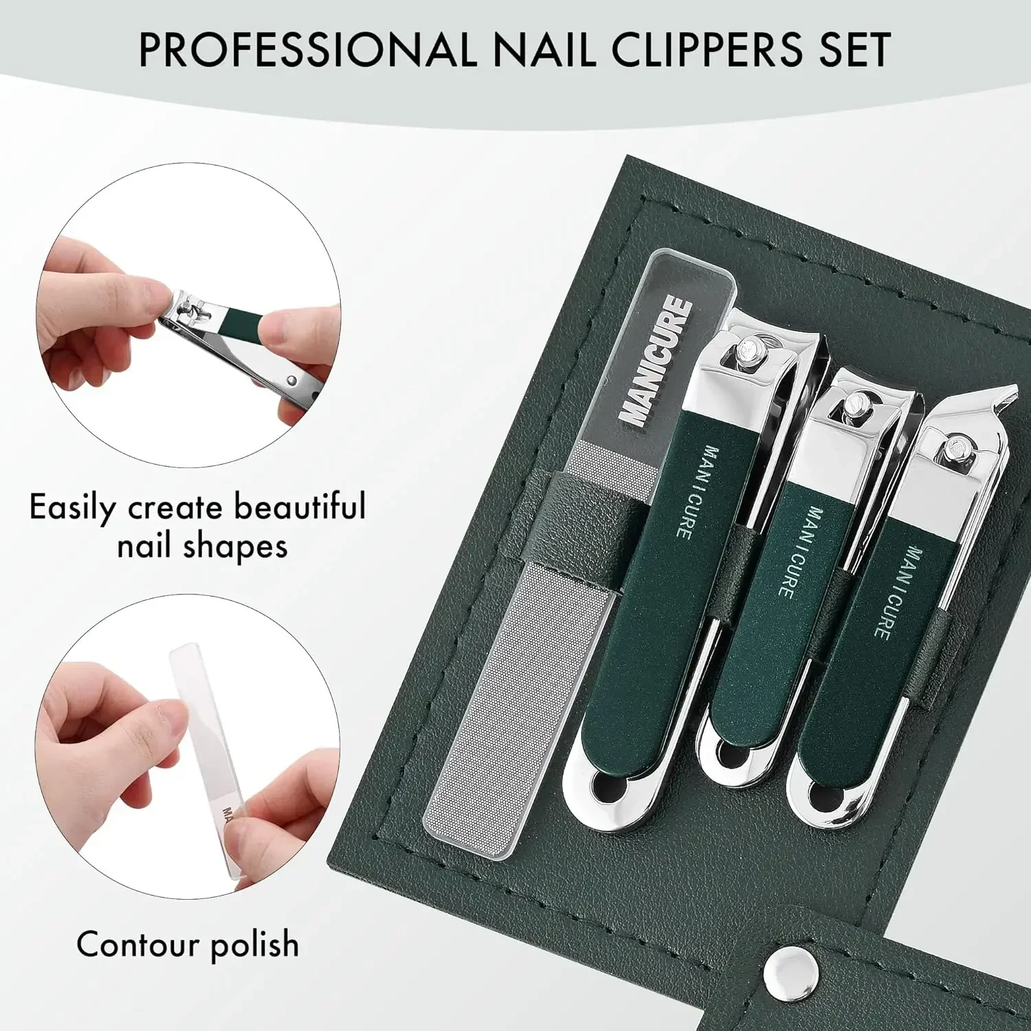 Mens Grooming Travel Kit - Kit de Manicure Profissional de Viagem