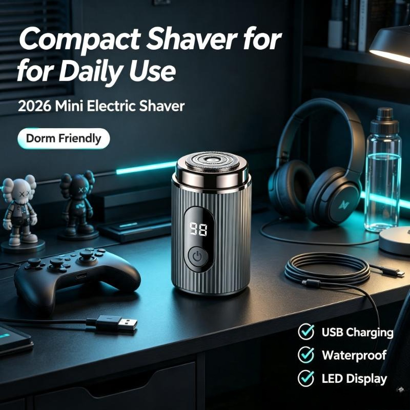 Mens Grooming Travel Kit - Barbeador Elétrico Mini 2026 Portátil Recarregável