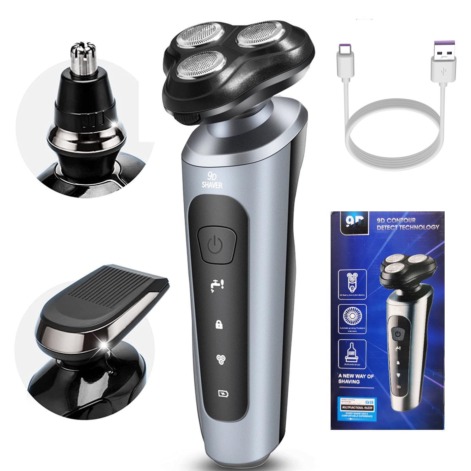 Mens Grooming Kit Bag - Novo homem navalha elétrica usb recarregável