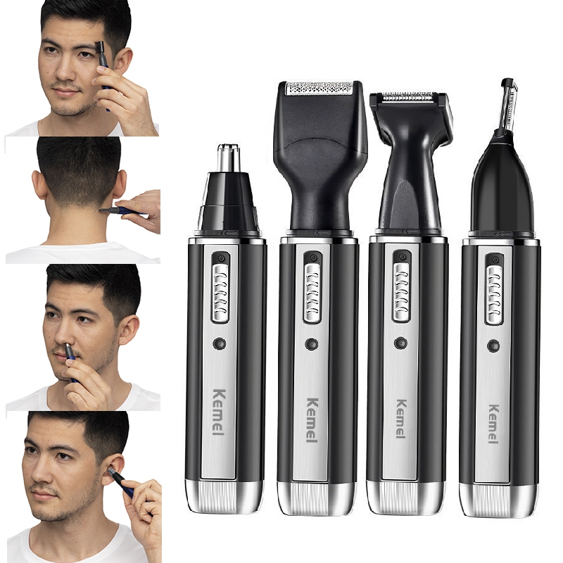 Men'S Grooming Nose And Ear - Kemei recarregável elétrico tudo em um