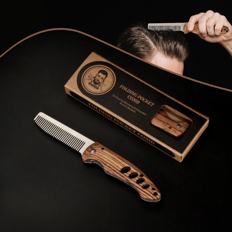 Pente Dobrável de Madeira Maci - Mens Grooming Kit Bag avaliação e preço