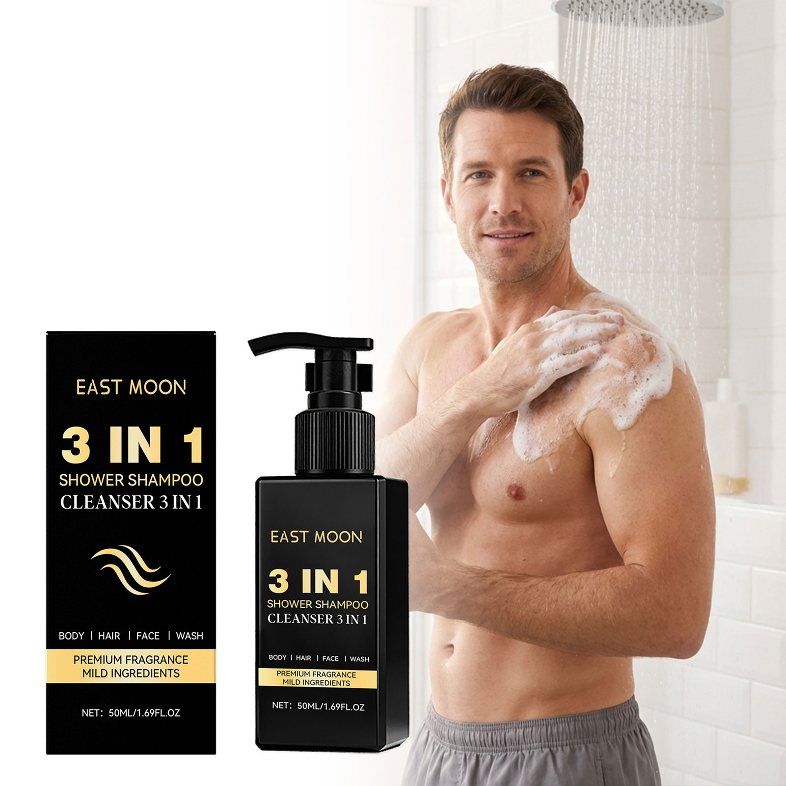 Shampoo 3 em 1 de 50ml para li - Face Wash Mens avaliação e preço