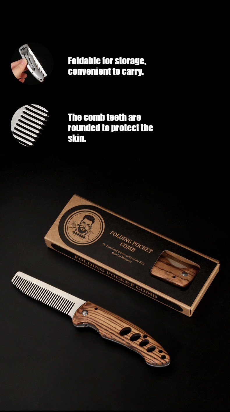 Pente Dobrável de Madeira Maci - Mens Grooming Travel Kit avaliação e preço