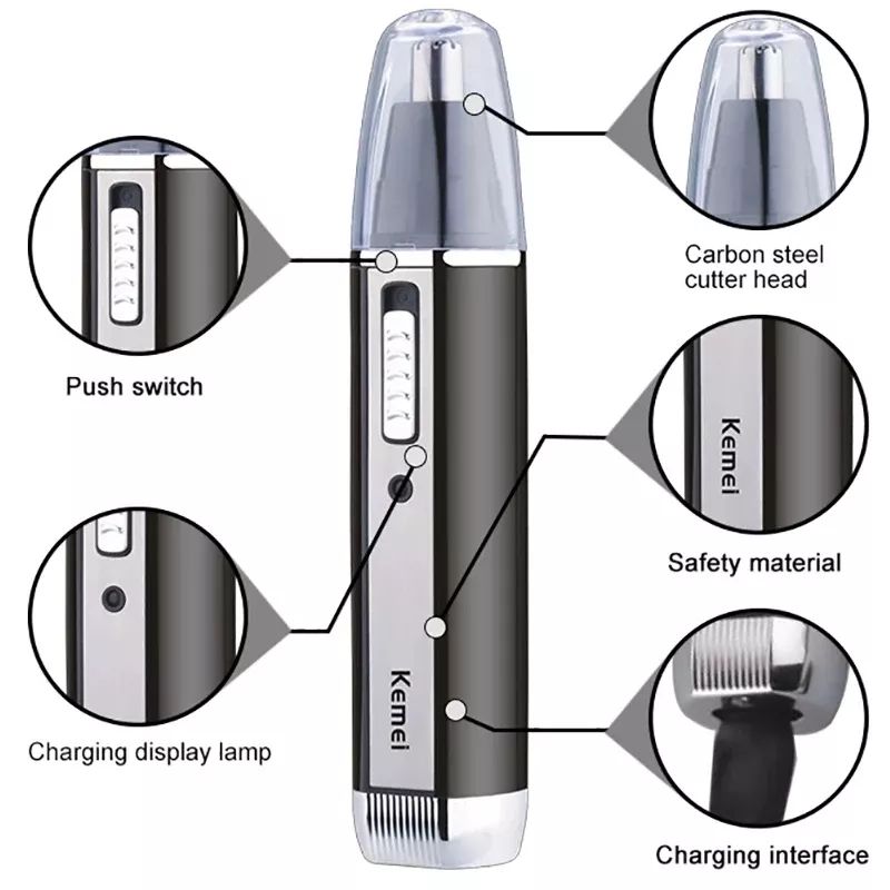Kemei recarregável elétrico tu - Men'S Grooming Nose And Ear avaliação e preço